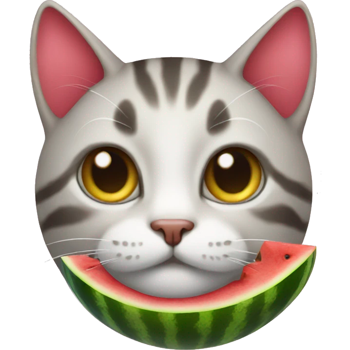 Cat with watermelon head emoji