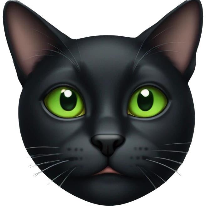 Black Cat with green eyes emoji