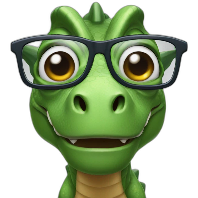 dinosaur with glasses emoji