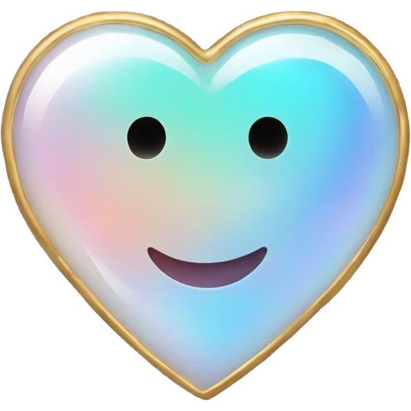 opal gemstone smiley heart eyes gold outline emoji