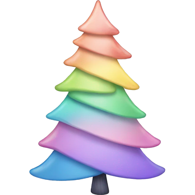 Rainbow pastel Christmas tree emoji