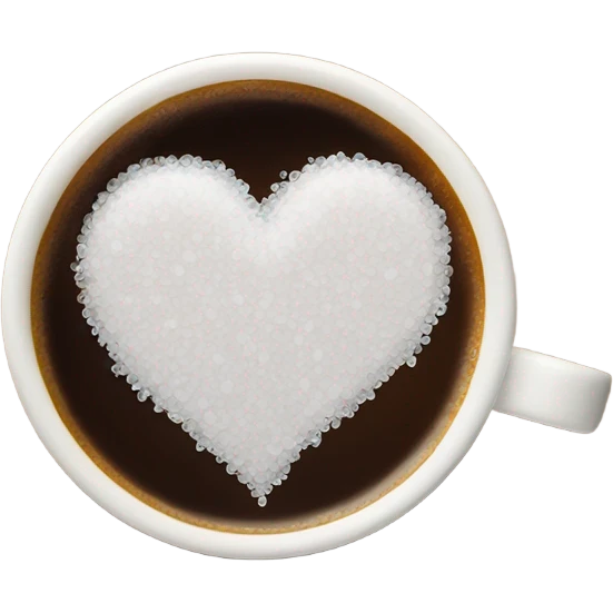salting a heart over a cup of iced americano emoji