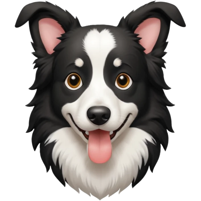 Colorful Border collie Dog, Border collie Portrait, Dog Sticker Clip art emoji