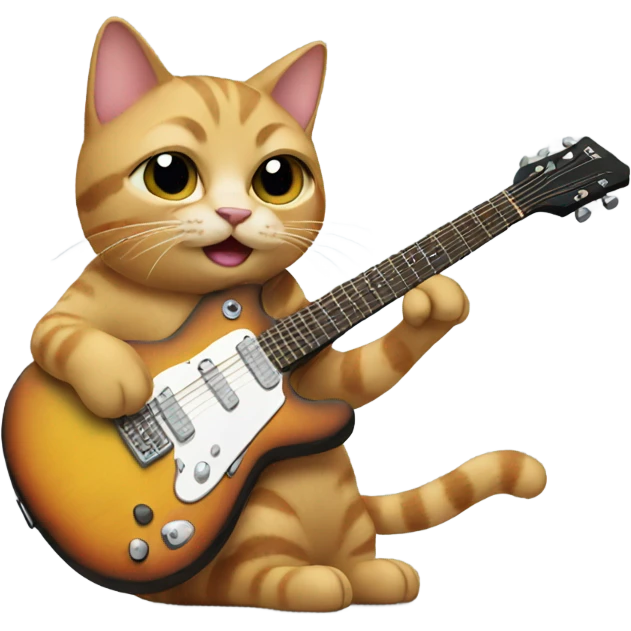 Cat with guitar emoji