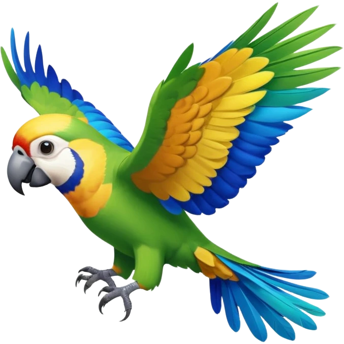 Flying parrot with a front view emoji
