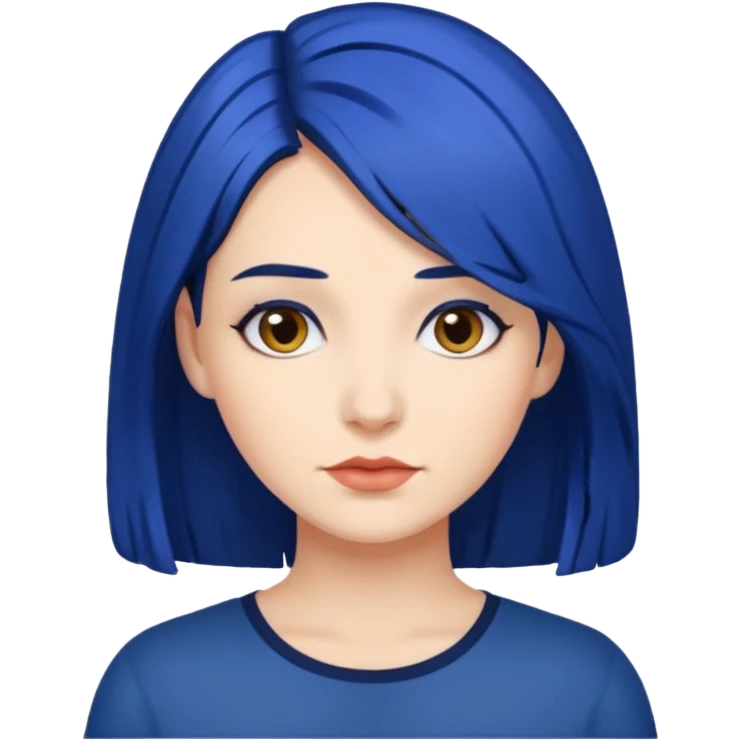 A woman with dark blue hair emoji