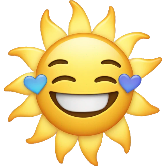 Sun with hearts emoji