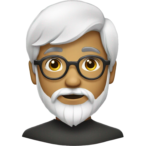 White complex Indian boy with beard and moustache wearing pentagonal glasses emoji