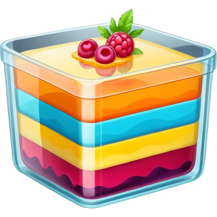 colorful gelatin dessert, simple, clear emoji
