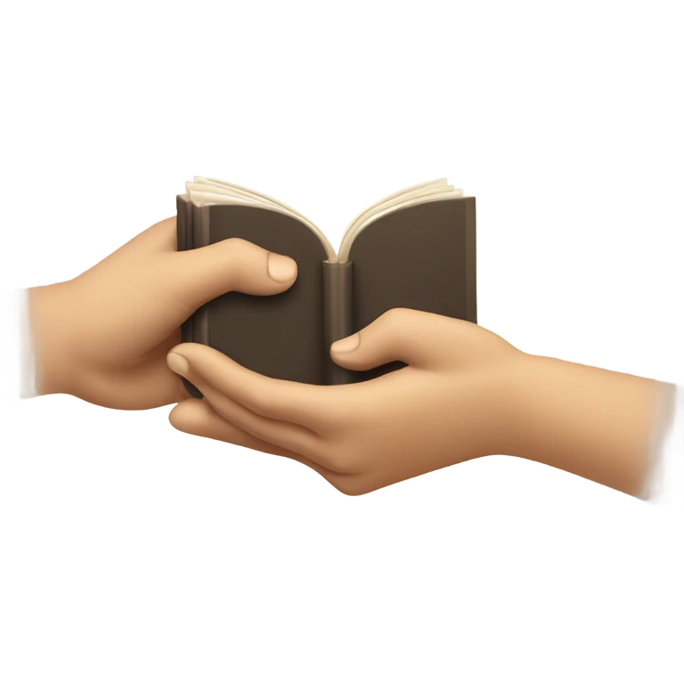 A hand passing a book or coin to another hand. emoji