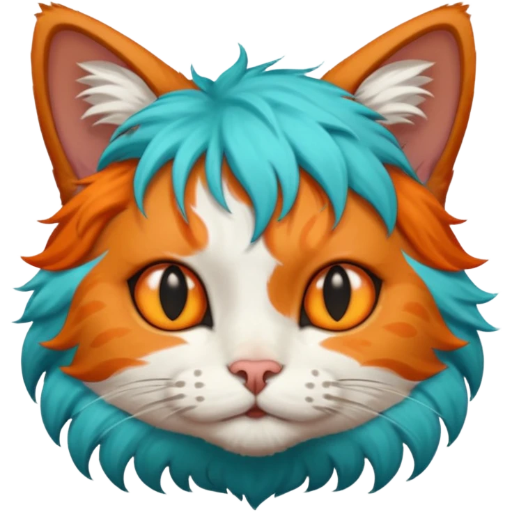 cat with turqoise hair emoji