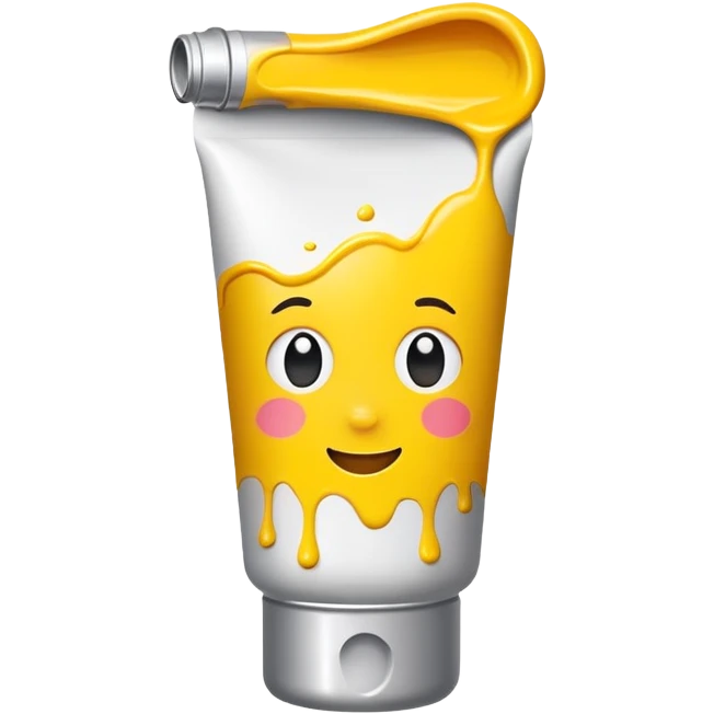 a tube of yellow paint emoji