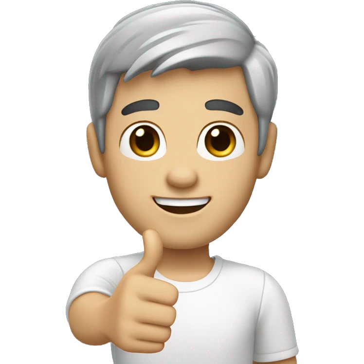 memoji of a black hair white skin 25 year old man, giving a thumbs up emoji