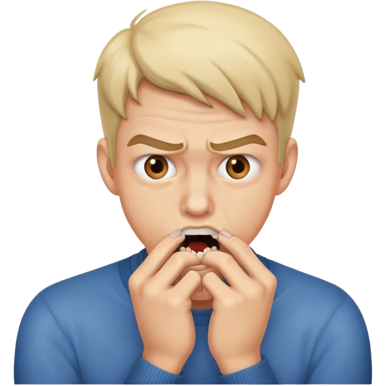 Biting nails scared emoji