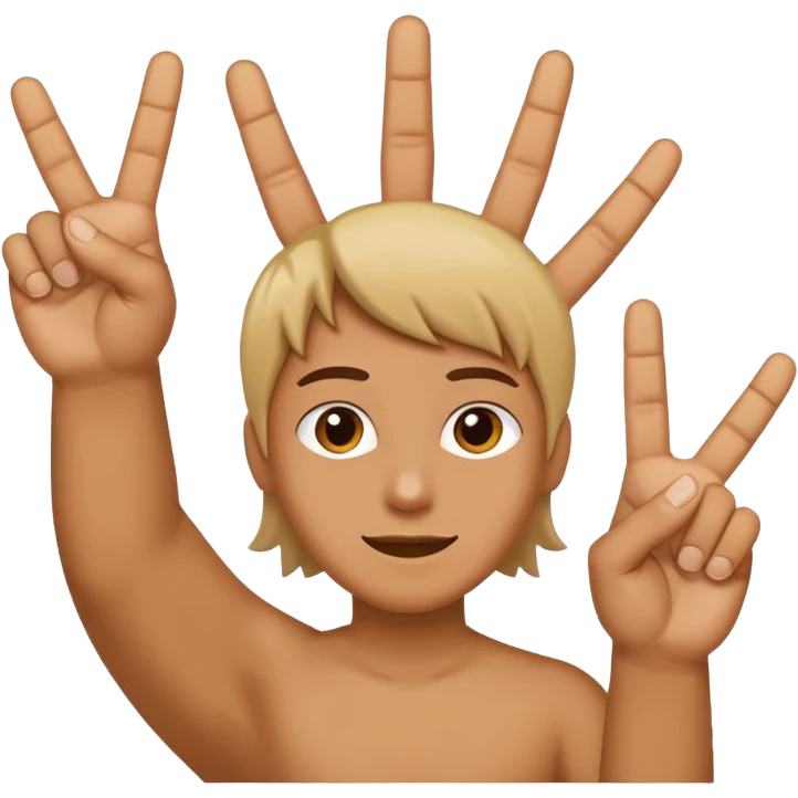 🤷🏻‍♂️ 6 in left hand and 7 in the right hand emoji