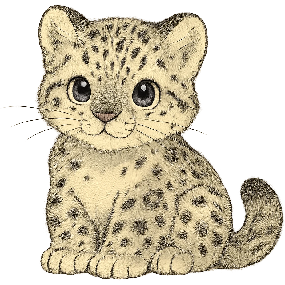 cute baby snow leopard emoji