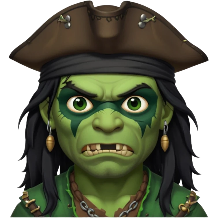 ork pirate man long hair emoji