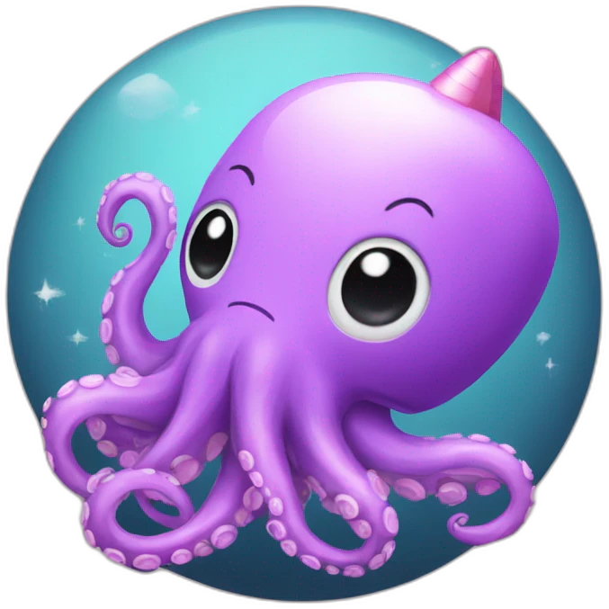 octopus and unicorn hugging  emoji