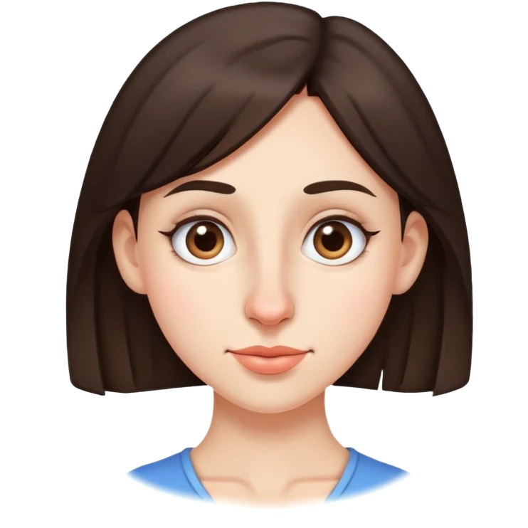 brunette girl with a big nose emoji