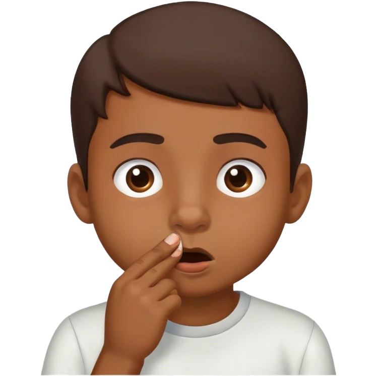 brownheaded boy picking his nose emoji