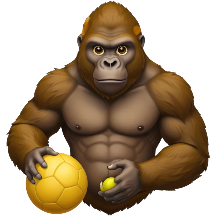 Gorilla with yellow kickball emoji