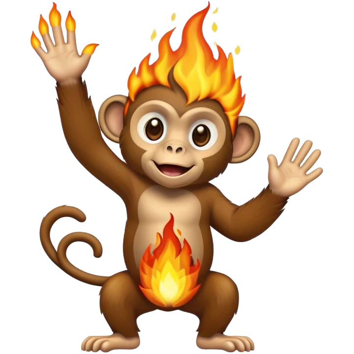 fire monkey goodbye  emoji