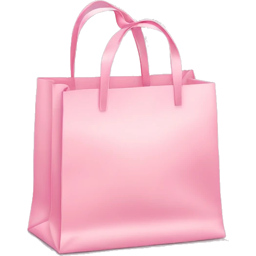 light pink shopping bag with bow emoji