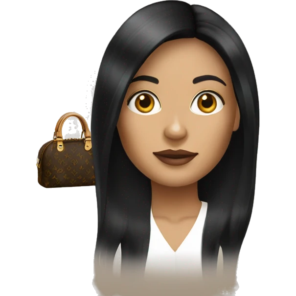Woman with long black hair Louis Vuitton bag  emoji