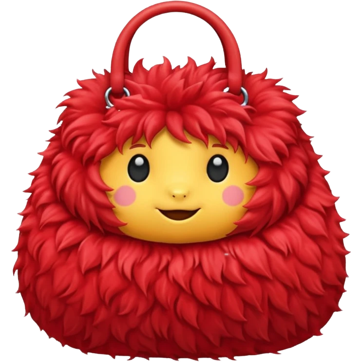 red fluffy bag emoji