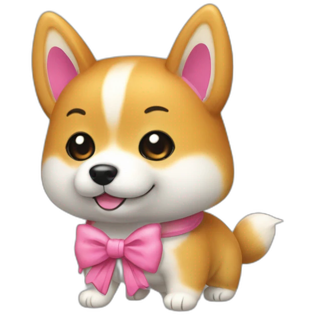 Shiba inu hello kitty style with the bow on uts ear emoji
