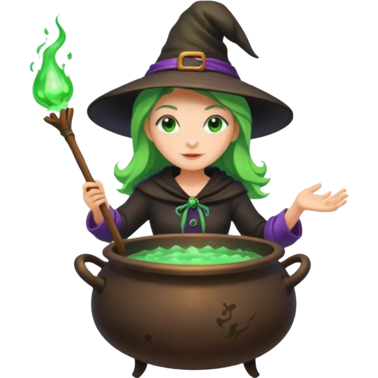 green witch cooking potion emoji
