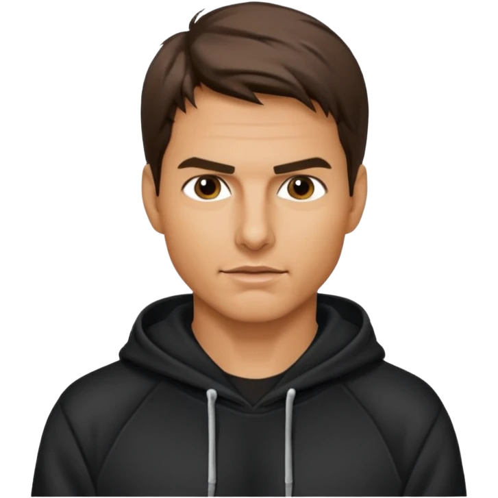tom cruise with black hoodie emoji