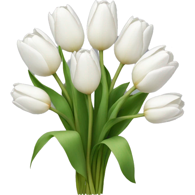 white tulip bouquet  emoji