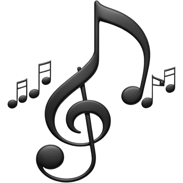 music notes appearing on a staff emoji