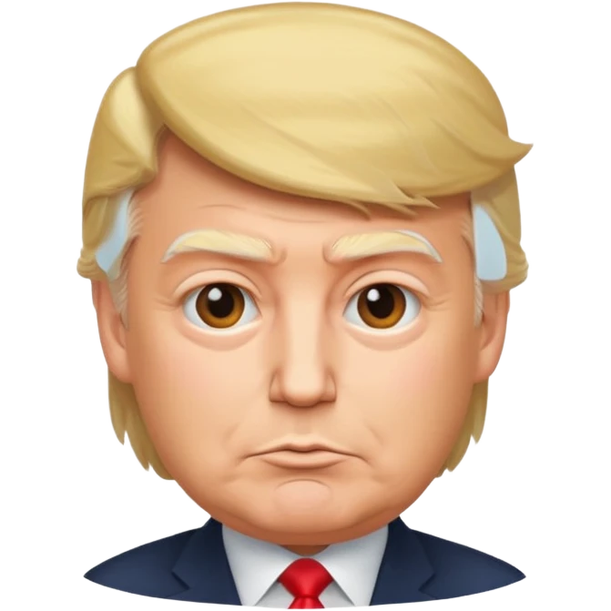 Donald Trump, simple icon or emoji style, neutral expression, minimal details emoji