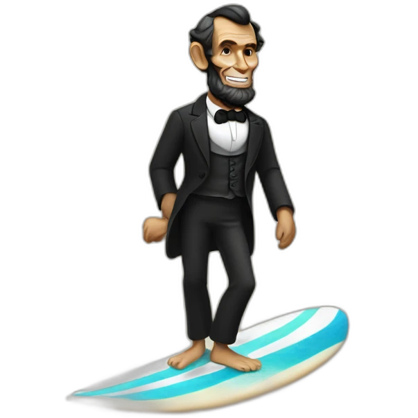 Abraham Lincoln as a surfer emoji