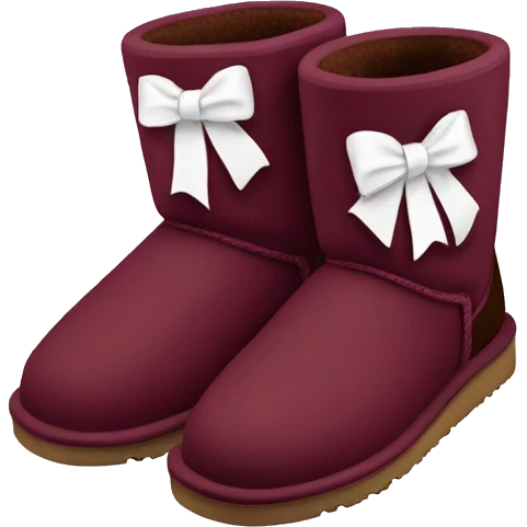 burgundy Ugg boots with white bows emoji