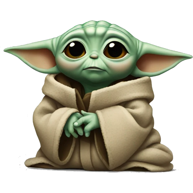 Baby Yoda is very sad emoji