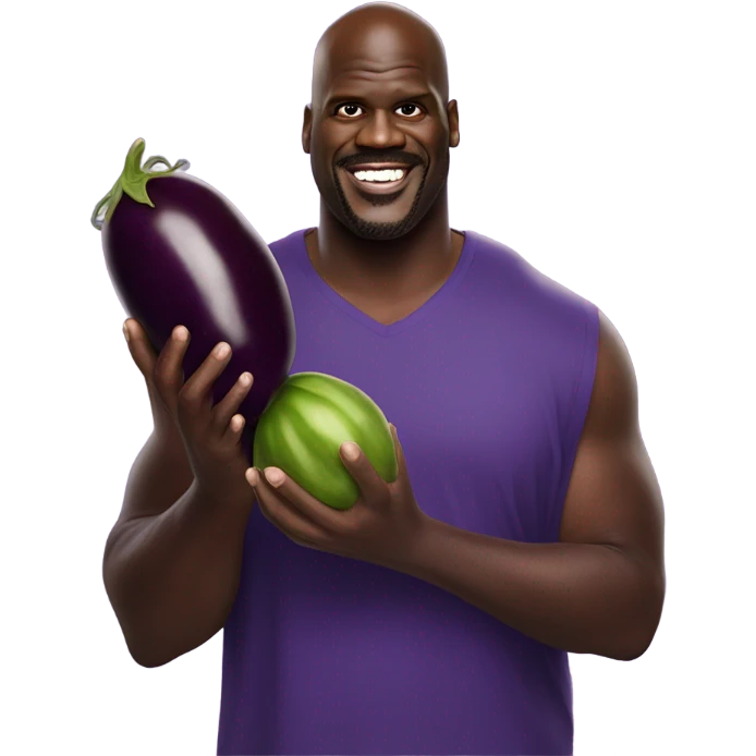 shaq with an eggplant emoji