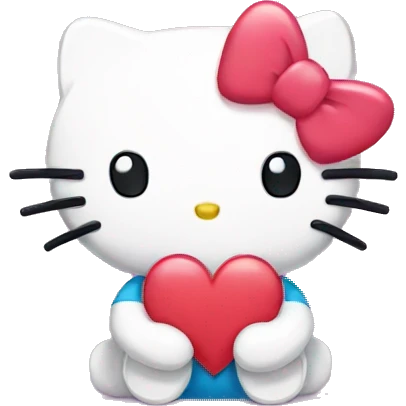 hello kitty with heart emoji