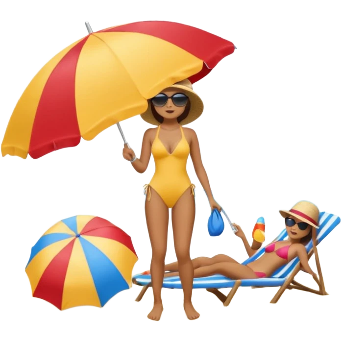 persona poniendo toldo emoji