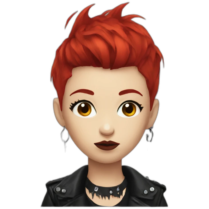 Punk gothic girl red hair emoji