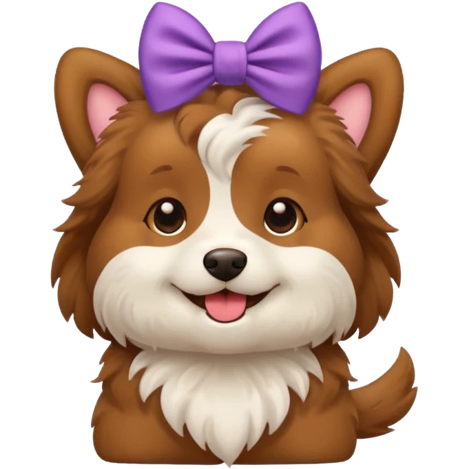 Un perro bonito con un moño lindo  emoji