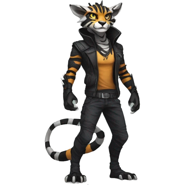 Cool Edgy Vernid species with edgy stripe markings by LiLaiRa full body emoji