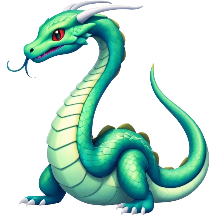 Seviper-Dragonair-hybrid, full body, emoji