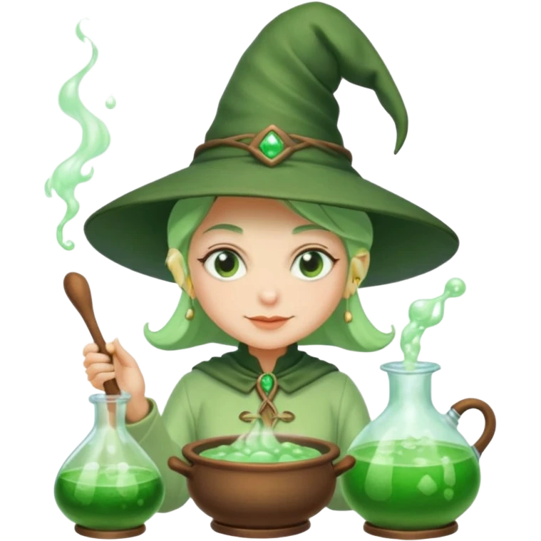 green witch cooking potion emoji