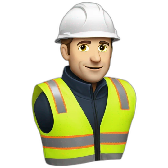 Emmanuel Macron wearing yellow safety vest emoji