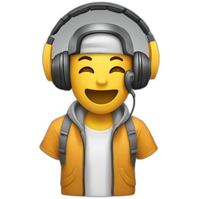 emoji using headphones enjoying music emoji