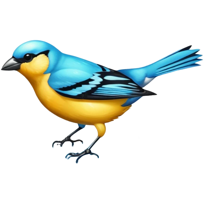 Ultra realistic, Turquoise tanager, still life, in ocean emoji