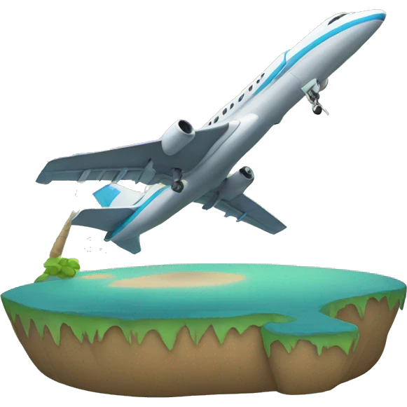 Jet landing on an island emoji